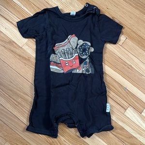 Huxbaby black romper size 12-18 months